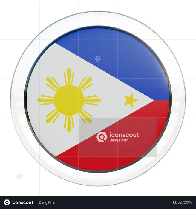 Philippines Round Flag Flag 3D Icon