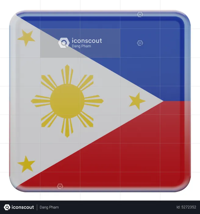 Philippines Square Flag Flag 3D Icon