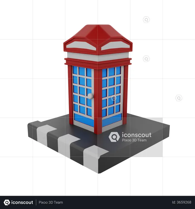 Phone Booth  3D Illustration