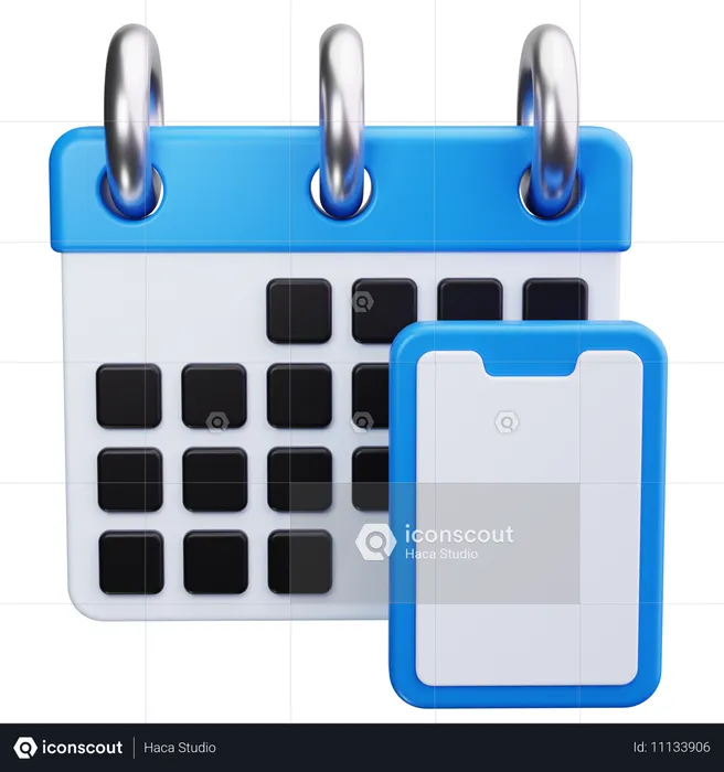 Phone Calendar  3D Icon