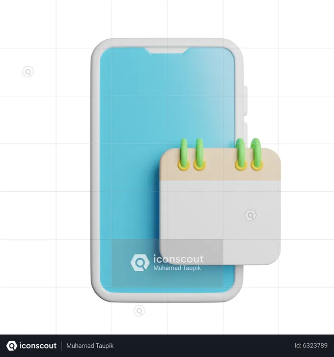 Phone Calendar  3D Icon