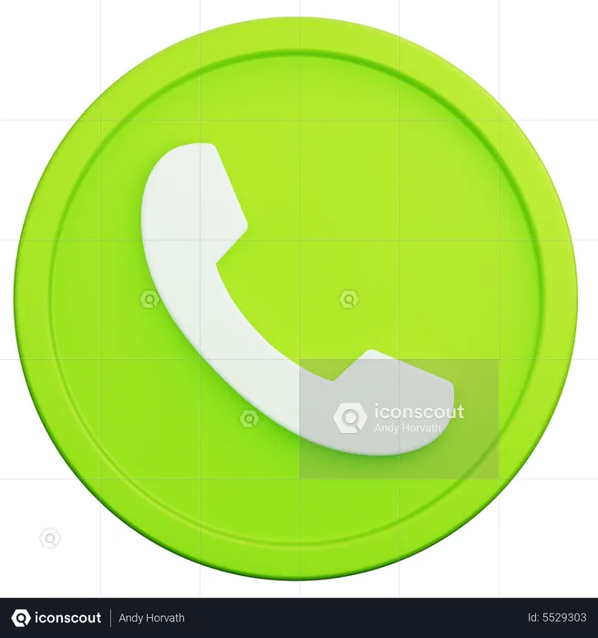 Phone Call Approve Round Button  3D Icon