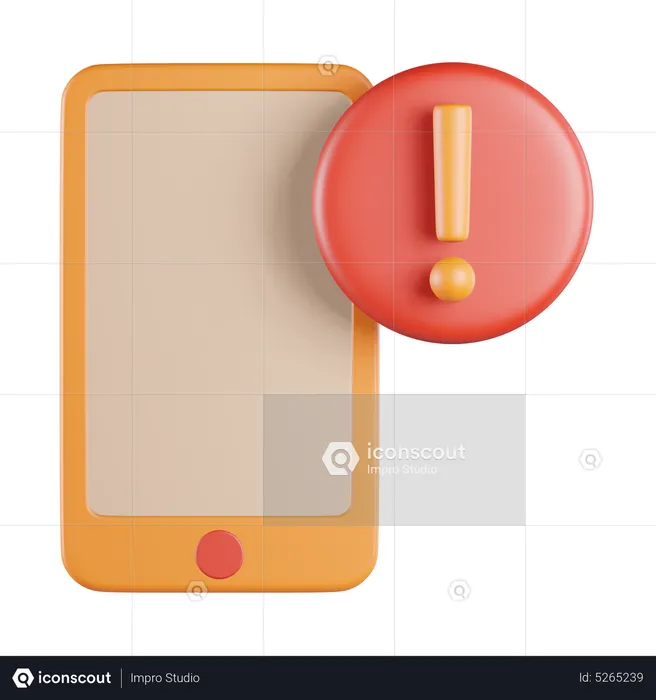 Phone Exclamation Alert  3D Icon