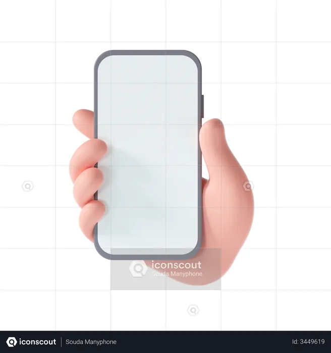 Phone holding  3D Illustration