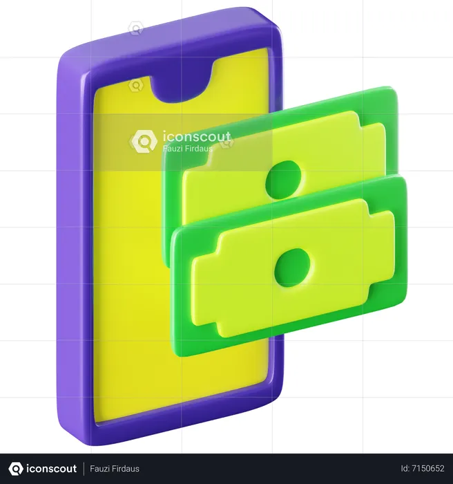 Phone Money  3D Icon