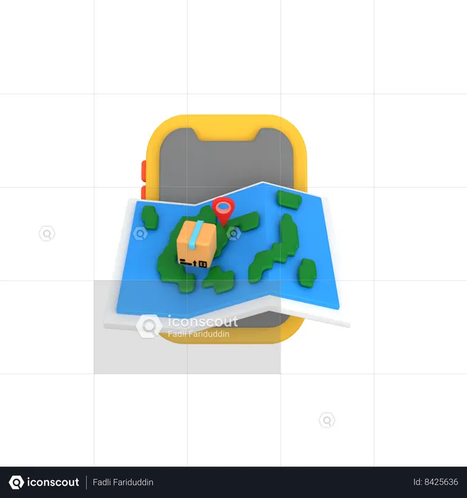 Phone Parcel Tracking  3D Icon