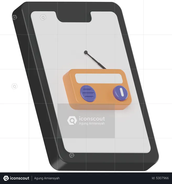 Phone Radio  3D Icon