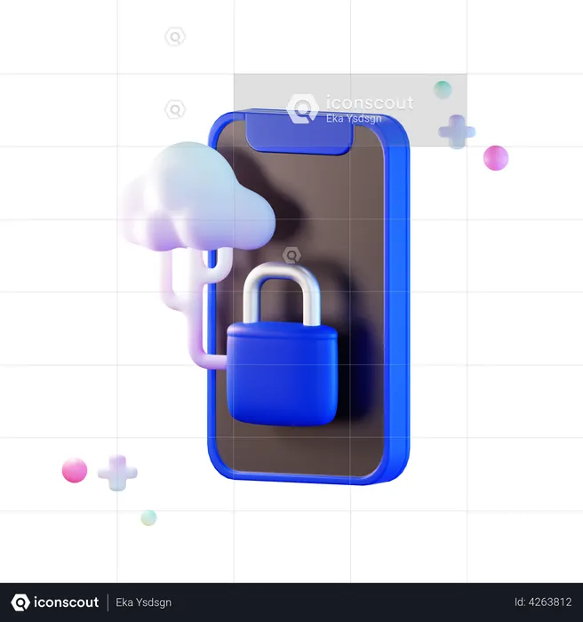Phone Security  3D Illustration