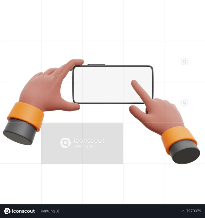 Phone Tab Hand Gesture Emoji 3D Icon