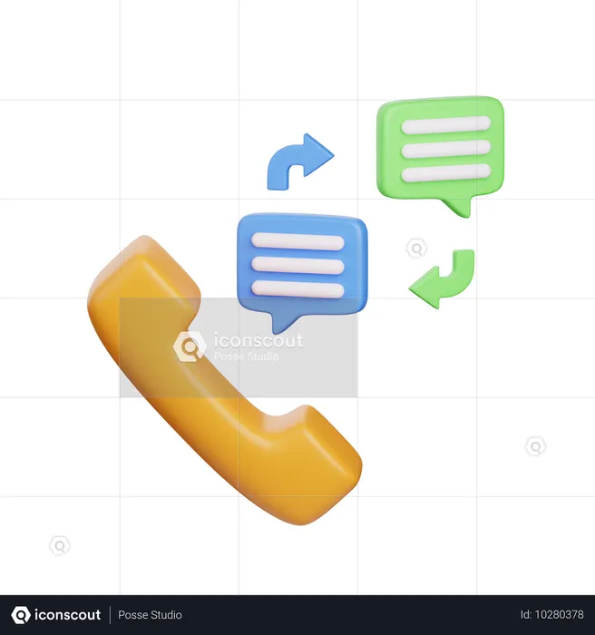 Phone Talk  3D Icon