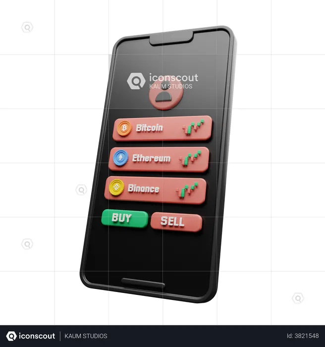 Phone with Crypto Wallet  3D Illustration