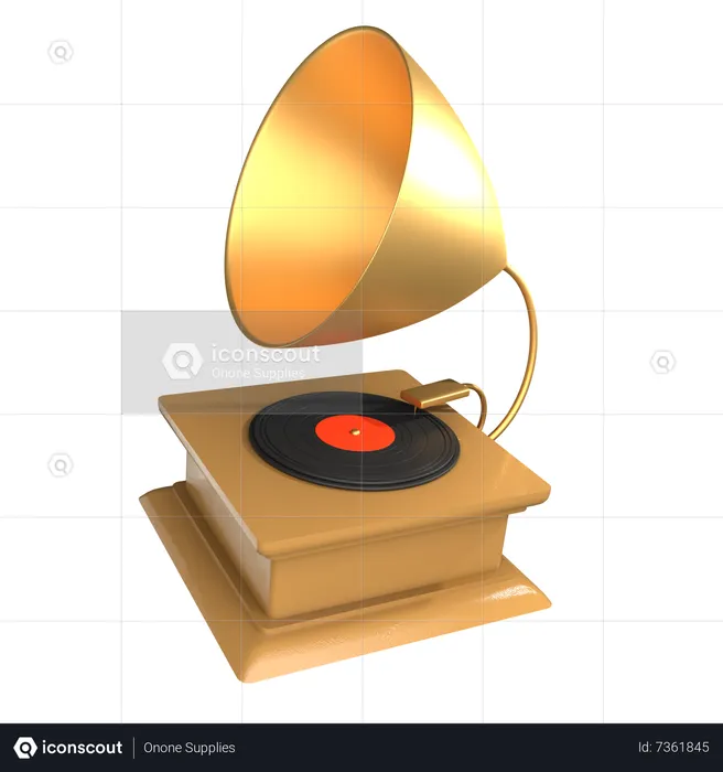 Phonograph  3D Icon