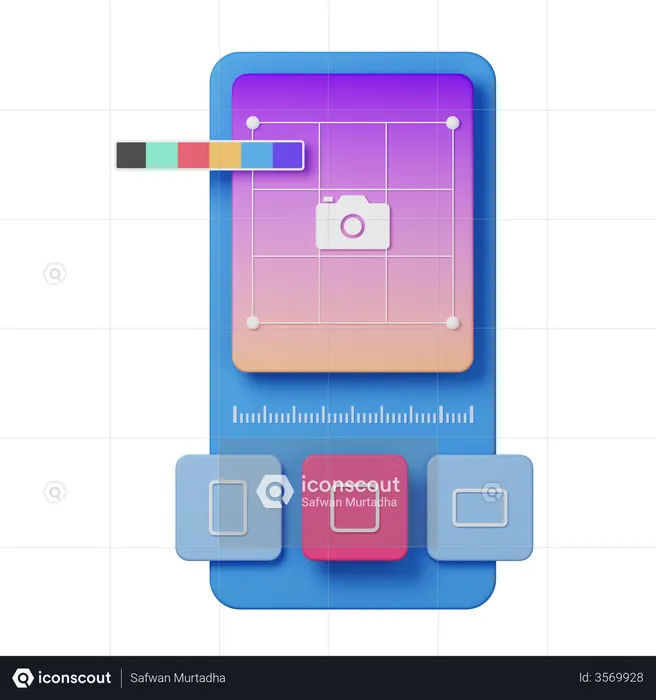 Photo editor app interface  3D Illustration