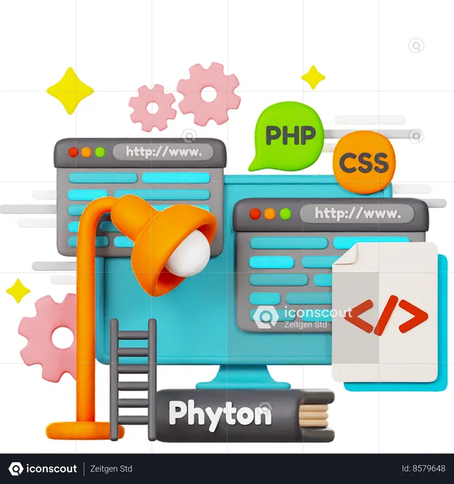 Php Coding  3D Illustration