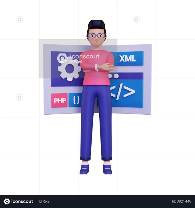 PHP developer  3D Illustration