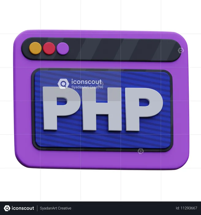 PHP ウェブサイト  3D Icon