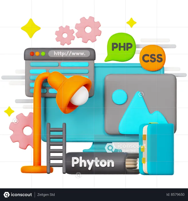 Phython Code  3D Illustration