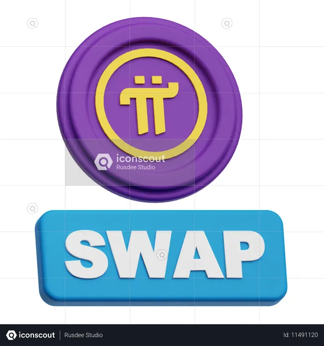 Pi Network Coin Swap  3D Icon