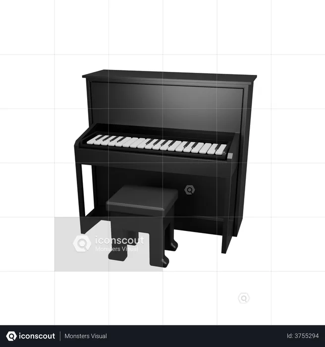 Piano  3D Illustration
