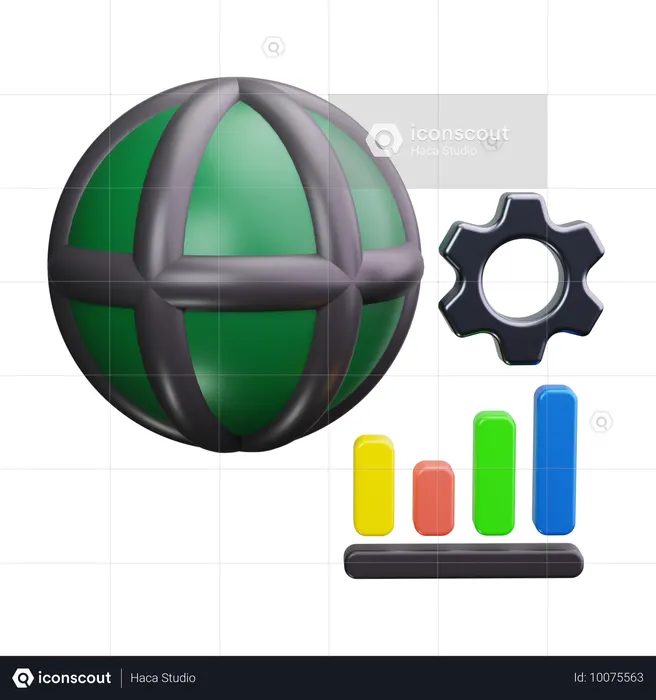 PIB mondial  3D Icon