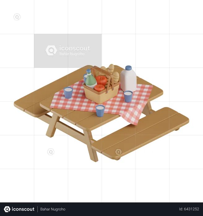 Picknicktisch  3D Icon