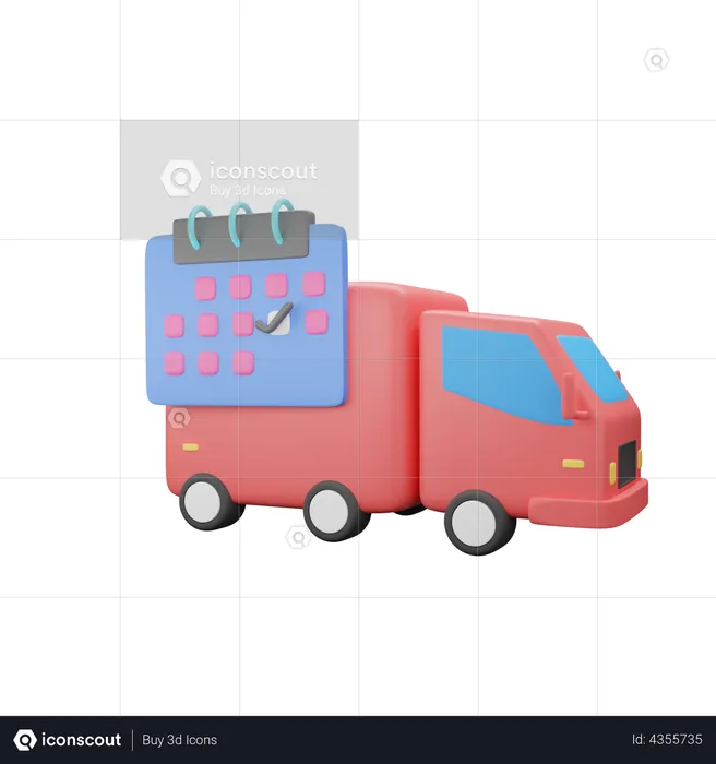 Pickup Schedule Truck  3D Illustration