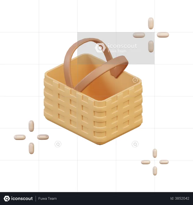 Picnic Basket  3D Illustration