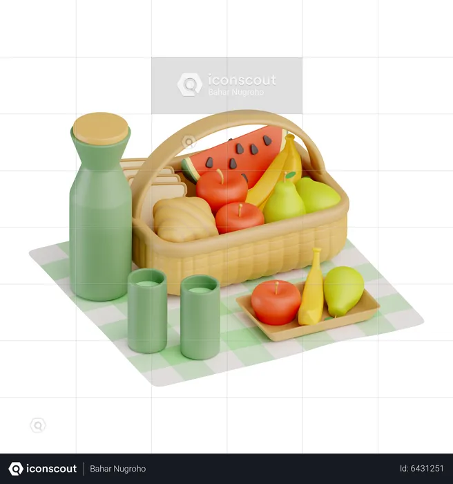 Picnic fruit  3D Icon