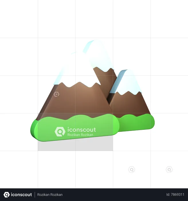 Pico da montanha  3D Icon