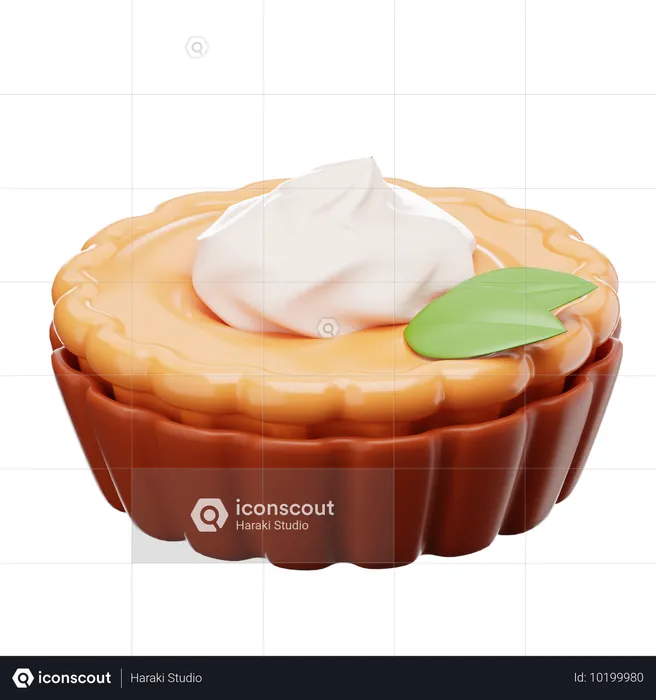 Pie And Cream  3D Icon