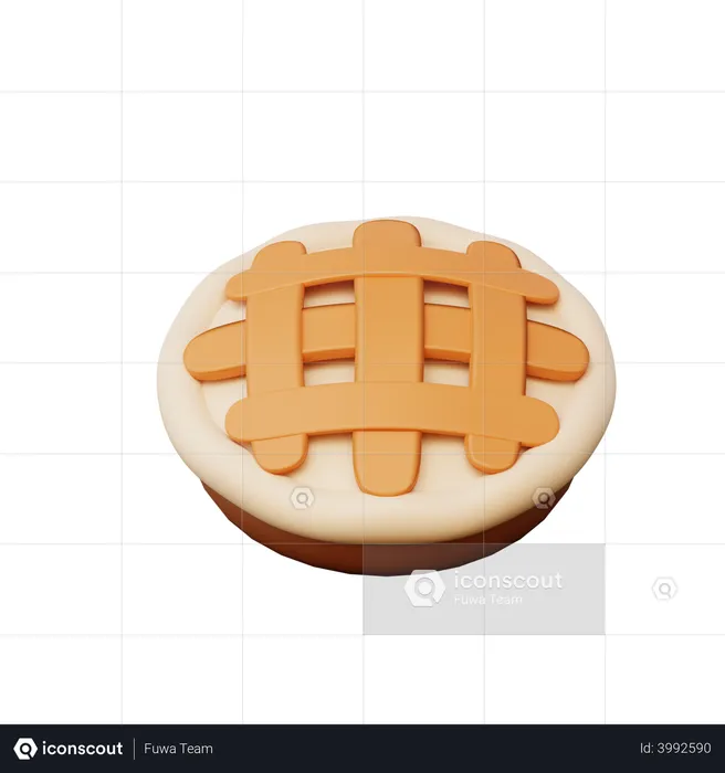 Pie Cake  3D Illustration