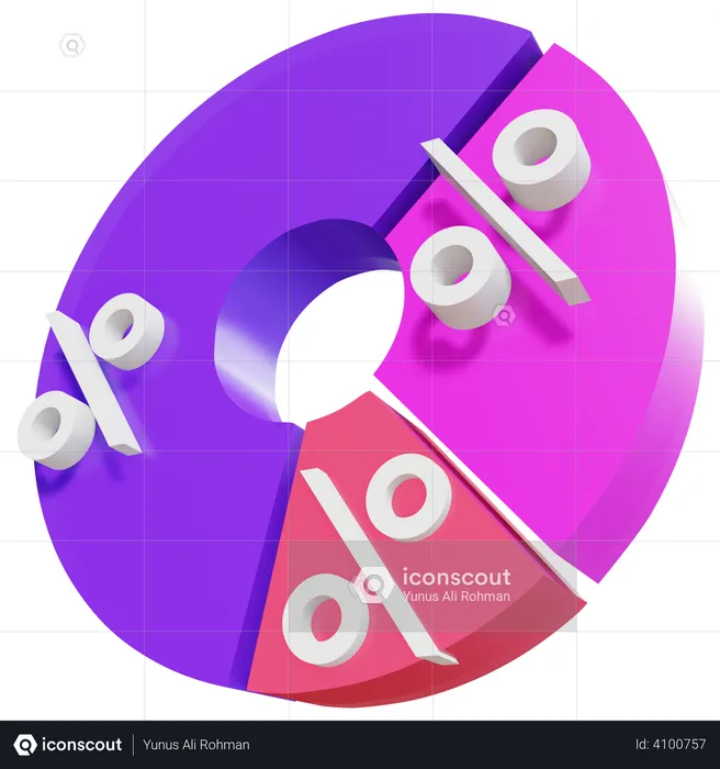 Pie chart Symbol  3D Illustration