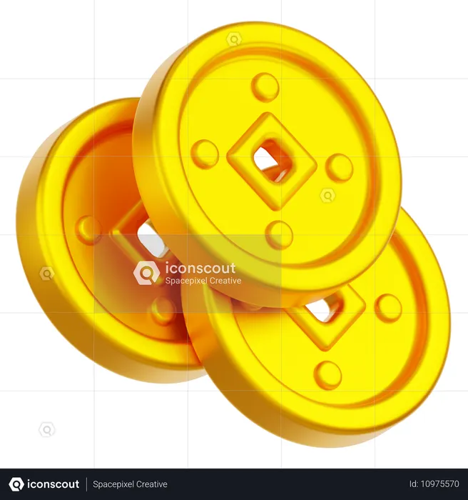 Pièce de monnaie chinoise  3D Icon