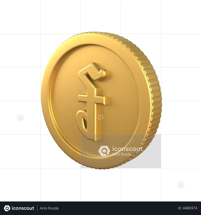 Pièce d'or riel  3D Icon