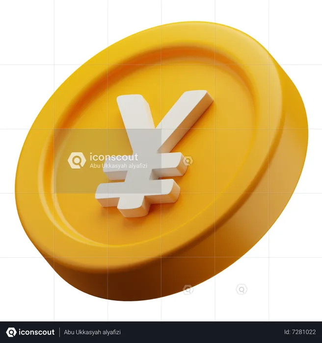 Pièce d'or en yen japonais  3D Icon