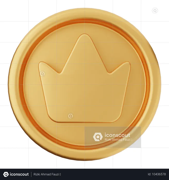 Pièce de monnaie couronne  3D Icon