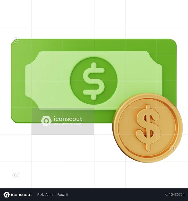 Pièce de monnaie dollar  3D Icon