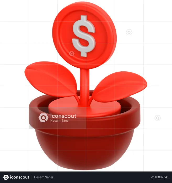 Fleur de pièce de monnaie  3D Icon