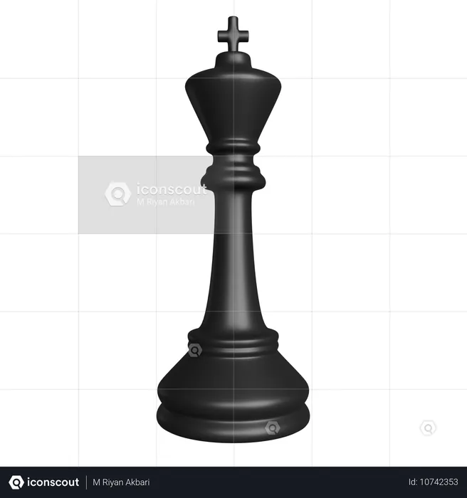 Pièce d'échecs du roi noir  3D Icon