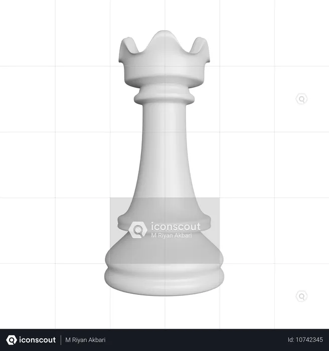 Pièce d'échecs tour blanche  3D Icon