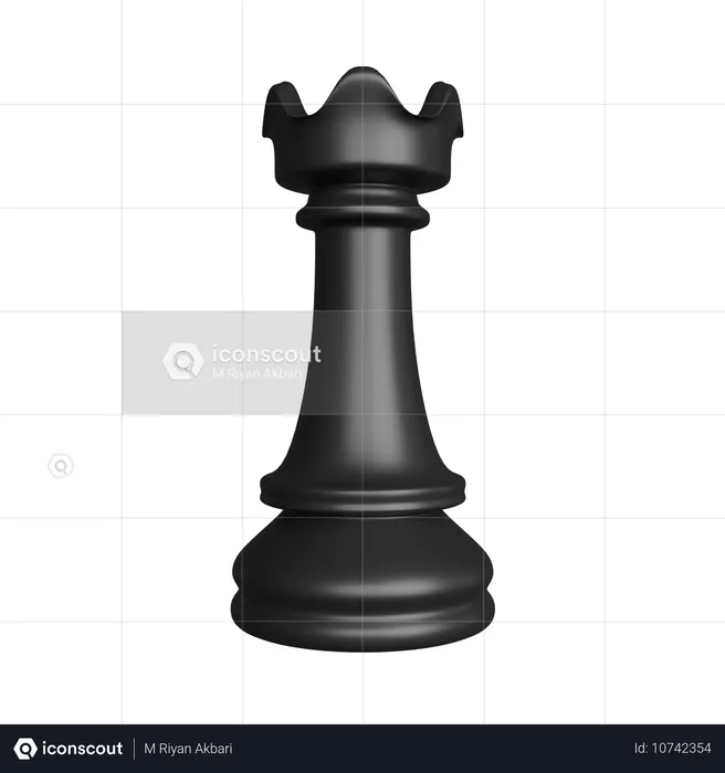 Pièce d'échecs tour noire  3D Icon