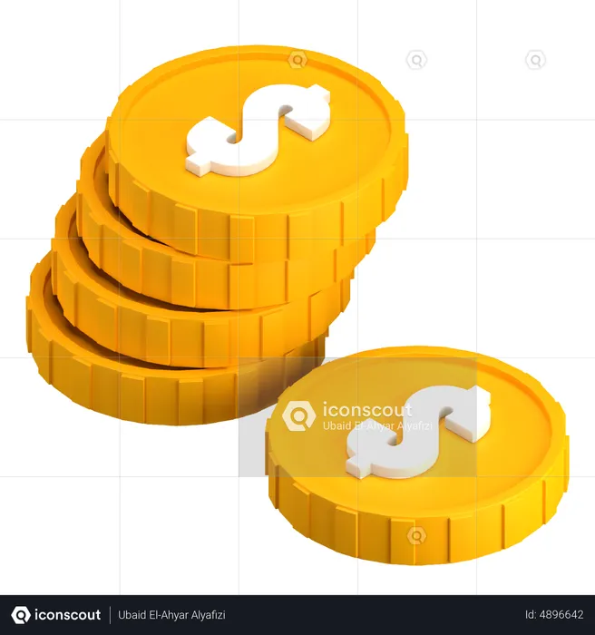 Monnaie du dollar  3D Icon