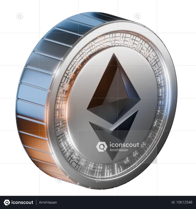 Pièce d'Ethereum  3D Icon