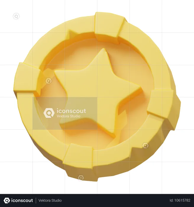 Pièce d'étoile  3D Icon