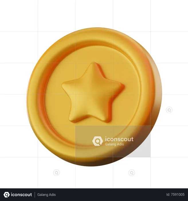 Pièce d'étoile  3D Icon