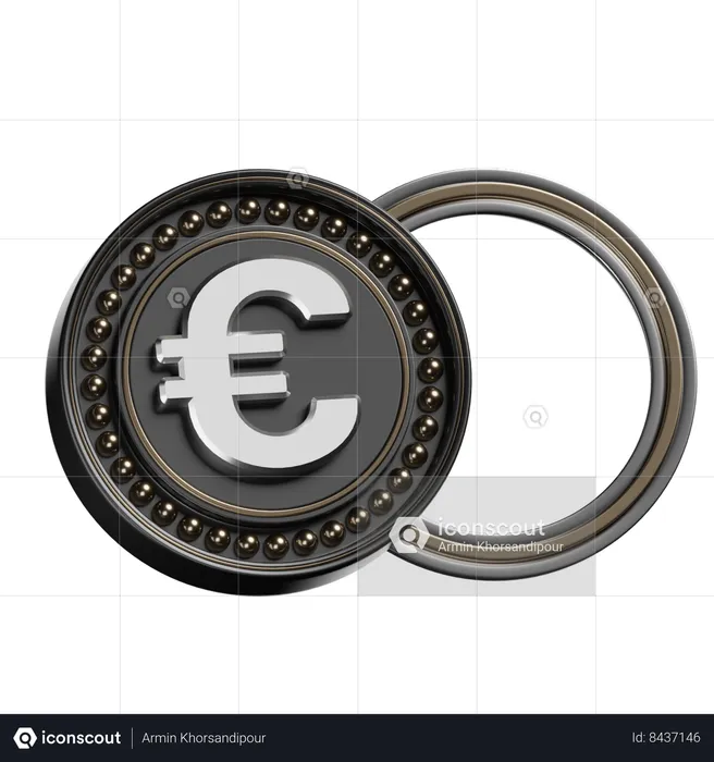 Pièce en euros  3D Icon