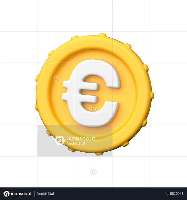 Pièce en euros  3D Icon