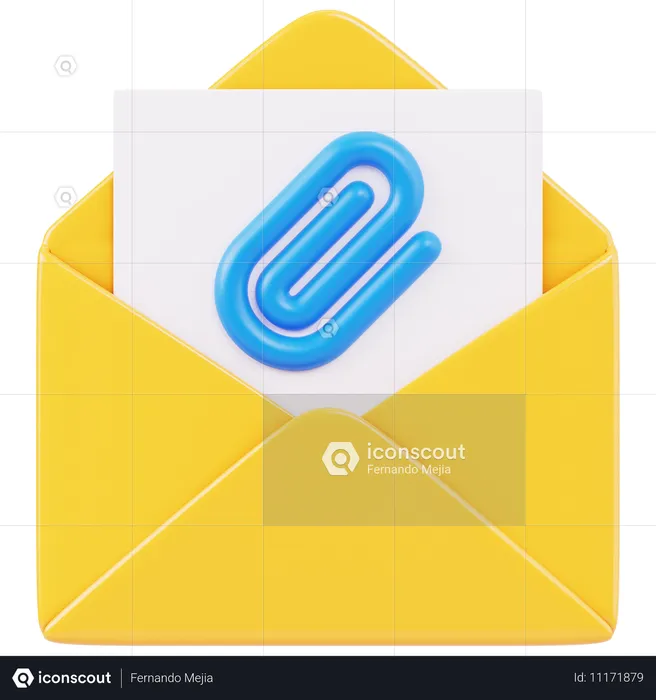 Pièce jointe de courrier électronique  3D Icon