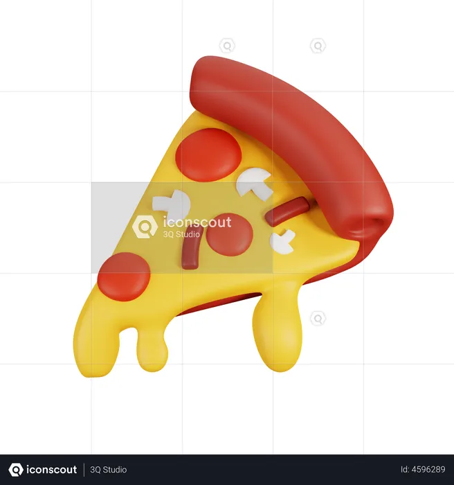Piece Of Pizza  3D Illustration