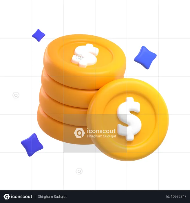 Pièces de monnaie  3D Icon